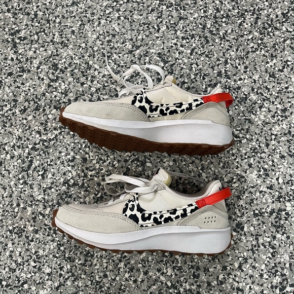 Nike Women’s Waffle RetroSneakers with Animal Print and Orange Detail - Picture 1 of 5